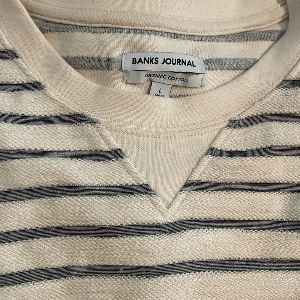Banks journal striped sweatshirt with pockets large